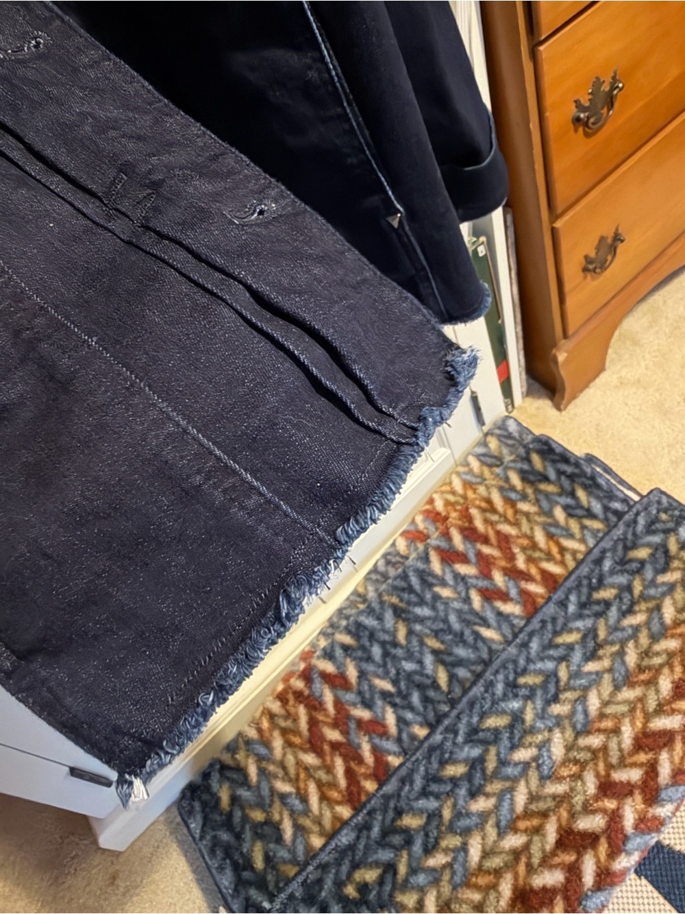 Women’s Dark Indigo Denim Jacket - Classic Trucker Style - Picture 3 of 5